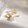 Wholesale Stainless Steel Geometric Imitation Pearl Ear Clip Earrings Electroplated For Women