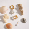 Wholesale Stainless Steel Geometric Imitation Pearl Ear Clip Earrings Electroplated For Women