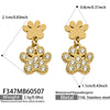 Wholesale Stainless Steel Geometric Inlaid 5A Zircon Electroplated Women's Niche Style Earrings