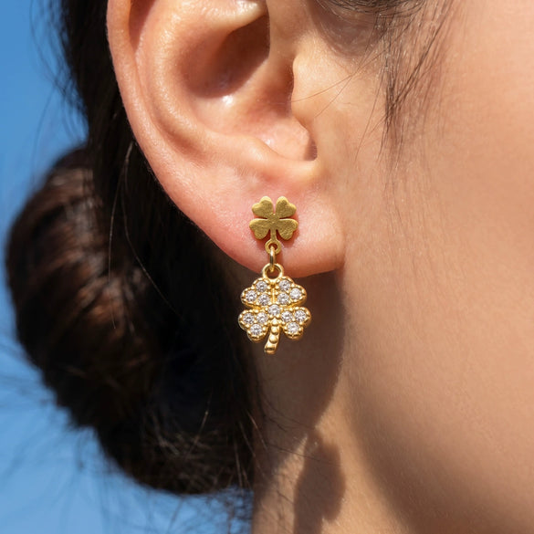 Wholesale Stainless Steel Geometric Inlaid 5A Zircon Electroplated Women's Niche Style Earrings