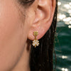Wholesale Stainless Steel Geometric Inlaid 5A Zircon Electroplated Women's Niche Style Earrings