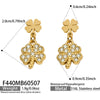 Wholesale Stainless Steel Geometric Inlaid 5A Zircon Electroplated Women's Niche Style Earrings