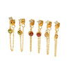 Wholesale Stainless Steel Geometric Inlaid Stone Tassel Earrings For Women With Electroplating Treatment Fashion And Simple Style