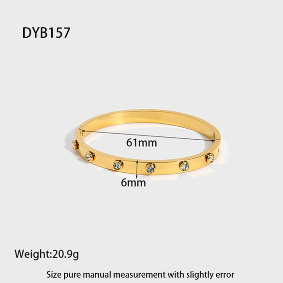 Wholesale Stainless Steel Geometric Ins Style Electroplated Cross Open Bracelet Jewelry