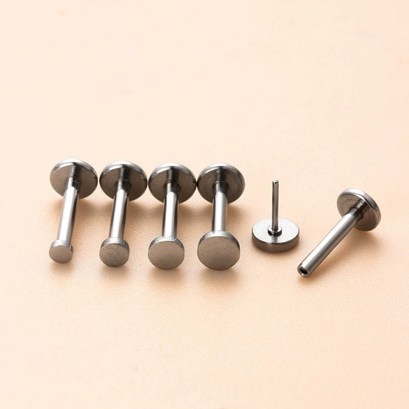 Wholesale Stainless Steel Geometric Inserted Pin Rod Lip Nail Ear Bone Nail Cartilage Earrings Electroplated Puncture Jewelry