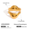 Wholesale Stainless Steel Geometric Irregular Drop Shaped Opening Ring Jewelry With Electroplating