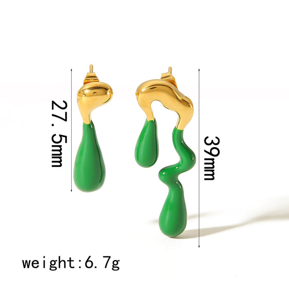 Wholesale Stainless Steel Geometric Irregular Earrings For Women With Electroplating Treatment