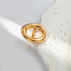 Wholesale Stainless Steel Geometric Irregular Hollow Design Ring For Women With Electroplating Treatment