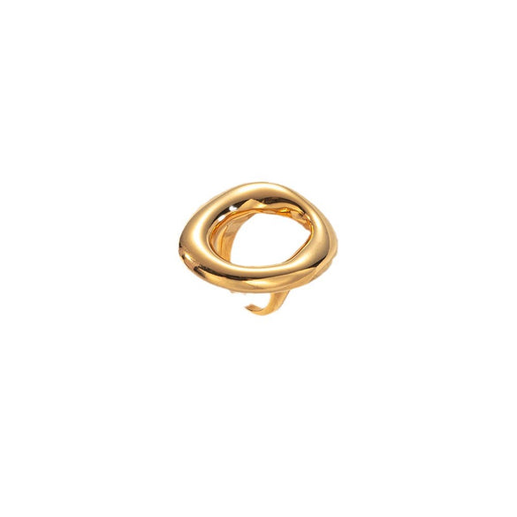 Wholesale Stainless Steel Geometric Irregular Hollow Design Ring For Women With Electroplating Treatment