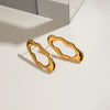 Wholesale Stainless Steel Geometric Irregular Lava Oshaped Electroplated Unisex Earrings