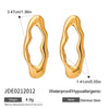 Wholesale Stainless Steel Geometric Irregular Lava Oshaped Electroplated Unisex Earrings
