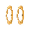 Wholesale Stainless Steel Geometric Irregular Lava Oshaped Electroplated Unisex Earrings
