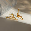 Wholesale Stainless Steel Geometric Irregular Liquid Earrings Jewelry With Electroplating For Women