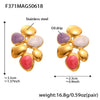 Wholesale 316L Stainless Steel Geometric Irregular Oil Drop Exaggerated Fashion Electroplated Women's Earrings