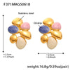 Wholesale 316L Stainless Steel Geometric Irregular Oil Drop Exaggerated Fashion Electroplated Women's Earrings