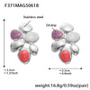 Wholesale 316L Stainless Steel Geometric Irregular Oil Drop Exaggerated Fashion Electroplated Women's Earrings