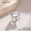 Wholesale Stainless Steel Geometric Irregular Open Electroplated Ring For Women Light Luxury Style