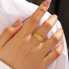 Wholesale Stainless Steel Geometric Irregular Open Ring For Women With Electroplating Treatment