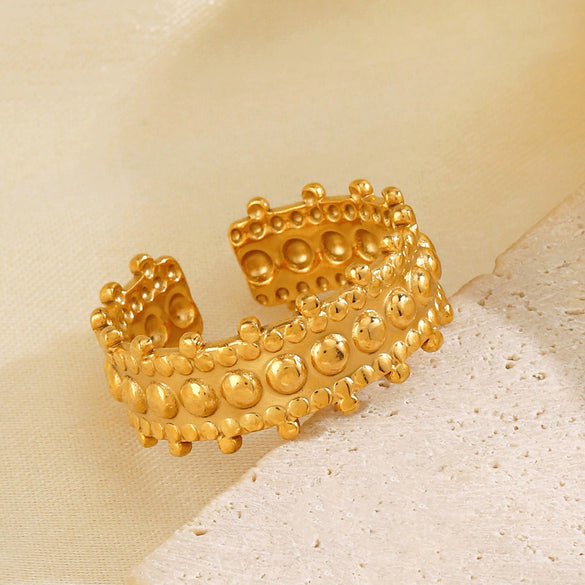 Wholesale Stainless Steel Geometric Irregular Open Ring For Women With Electroplating Treatment
