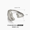 Wholesale Stainless Steel Geometric Irregular Open Ring For Women With Polished And Electroplated Finish