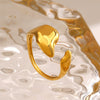Wholesale Stainless Steel Geometric Irregular Open Ring For Women With Polished And Electroplated Finish