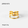 Wholesale Stainless Steel Geometric Irregular Opening Ring Electroplated Hand Jewelry