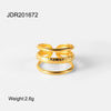Wholesale Stainless Steel Geometric Irregular Opening Ring With Electroplating Simple Design For Women