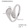 Wholesale Stainless Steel Geometric Irregular Opening Zircon Ring With Electroplating For Women Light Luxury Style