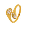 Wholesale Stainless Steel Geometric Irregular Opening Zircon Ring With Electroplating For Women Light Luxury Style