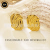 Wholesale Stainless Steel Geometric Irregular Twisted Earrings For Women With Polish Design