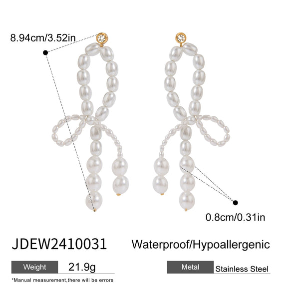 Wholesale Stainless Steel Geometric Irregular Winding Women's Earrings With Electroplating