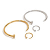 Wholesale Stainless Steel Geometric Jewelry Ring And Bracelet With Electroplating Treatment