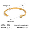 Wholesale Stainless Steel Geometric Jewelry Ring And Bracelet With Electroplating Treatment
