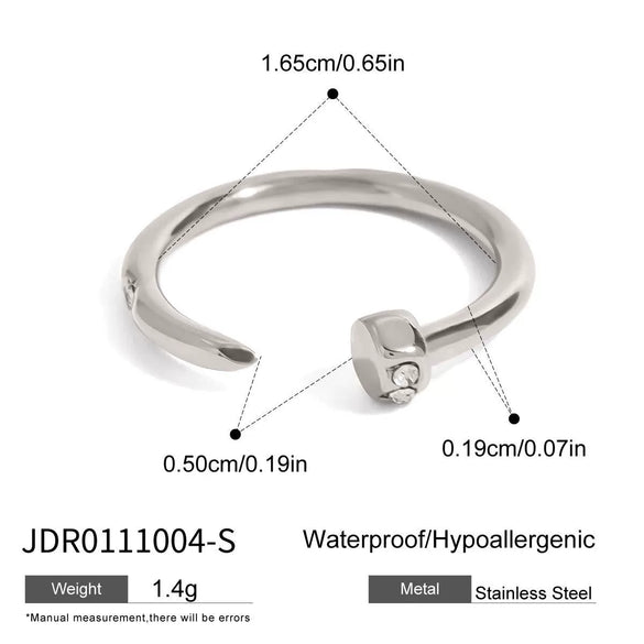 Wholesale Stainless Steel Geometric Jewelry Ring And Bracelet With Electroplating Treatment