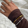 Wholesale Stainless Steel Geometric Jewelry Ring And Bracelet With Electroplating Treatment