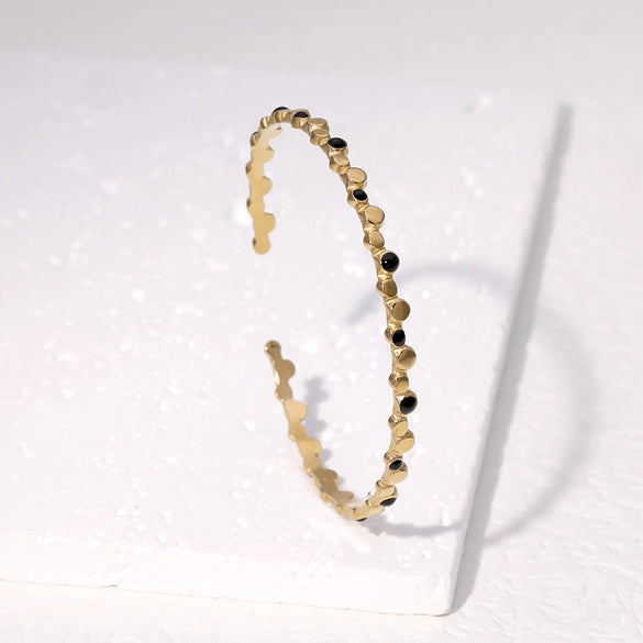 Wholesale Stainless Steel Geometric Joker Bracelet With 18K Gold Plated Electroplating Simple And High Sense