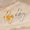 Wholesale Stainless Steel Geometric Lady Hip Hop Vacuum Electroplated Ring