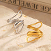 Wholesale Stainless Steel Geometric Lady Hip Hop Vacuum Electroplated Ring