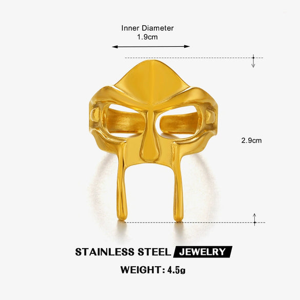 Wholesale Stainless Steel Geometric Lady's Hiphop Style Ring With 18K Goldplated Electroplating