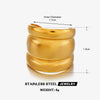 Wholesale Stainless Steel Geometric Lady's Open Hip Hop Ring With 18K Gold Plated Electroplating