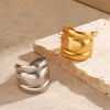 Wholesale Stainless Steel Geometric Lady's Open Hip Hop Ring With 18K Gold Plated Electroplating