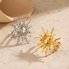 Wholesale Stainless Steel Geometric Lady's Sun Opening Adjustable Ring 18K Goldplated