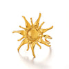 Wholesale Stainless Steel Geometric Lady's Sun Opening Adjustable Ring 18K Goldplated