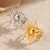Wholesale Stainless Steel Geometric Lady's Sun Opening Adjustable Ring 18K Goldplated