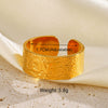 Wholesale Stainless Steel Geometric Leaf Opening Adjustment Crown Ring For Women With Electroplating Treatment Plant Flowers Style
