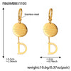 Wholesale Stainless Steel Geometric Letter Number Text Pattern Plated 18K Real Gold Niche Design Women's Earrings