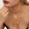 Wholesale 316L Stainless Steel Geometric Light Luxury Detachable Pendant Clavicle Necklace For Women With Electroplating