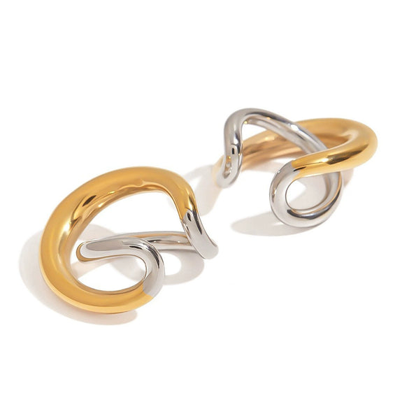 Wholesale Stainless Steel Geometric Light Luxury Earrings For Women Electroplated Gold And Silver Colormatching