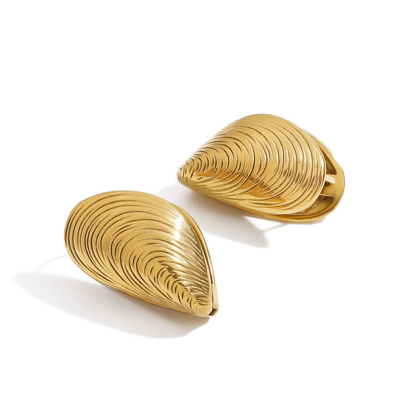 Wholesale Stainless Steel Geometric Light Luxury Minimalist Holiday Earrings With Electroplating