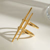 Wholesale Stainless Steel Geometric Light Luxury Ring With Electroplating Treatment For Women